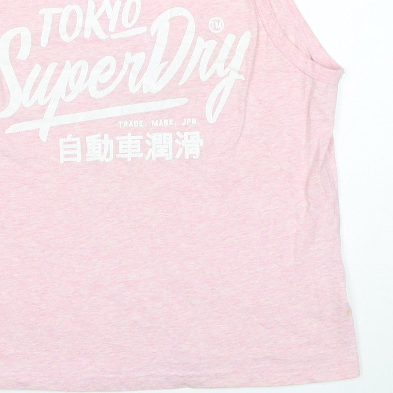 Superdry Women Pink XS Tokyo Superdry Graphic Scoop Neck Tank Top