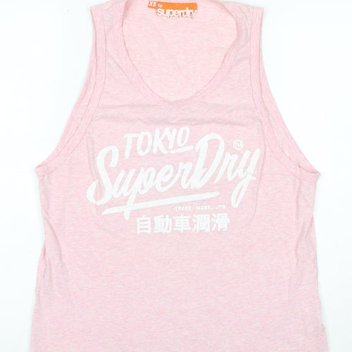 Superdry Women Pink XS Tokyo Superdry Graphic Scoop Neck Tank Top