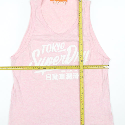 Superdry Women Pink XS Tokyo Superdry Graphic Scoop Neck Tank Top