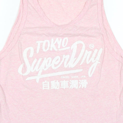 Superdry Women Pink XS Tokyo Superdry Graphic Scoop Neck Tank Top
