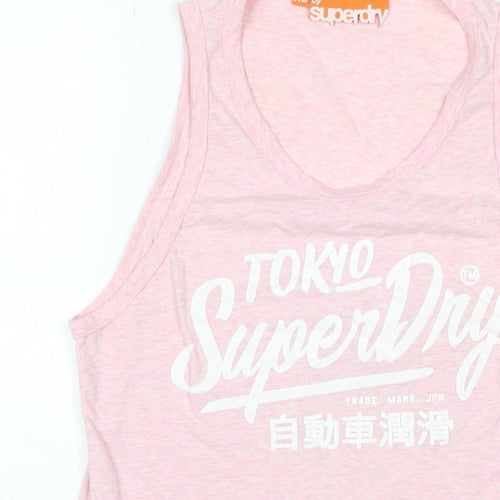 Superdry Women Pink XS Tokyo Superdry Graphic Scoop Neck Tank Top