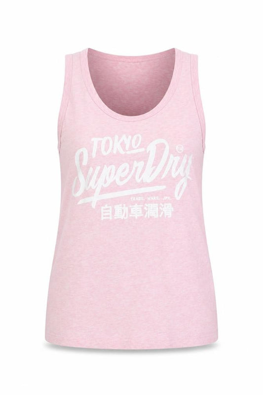 Superdry Women Pink XS Tokyo Superdry Graphic Scoop Neck Tank Top