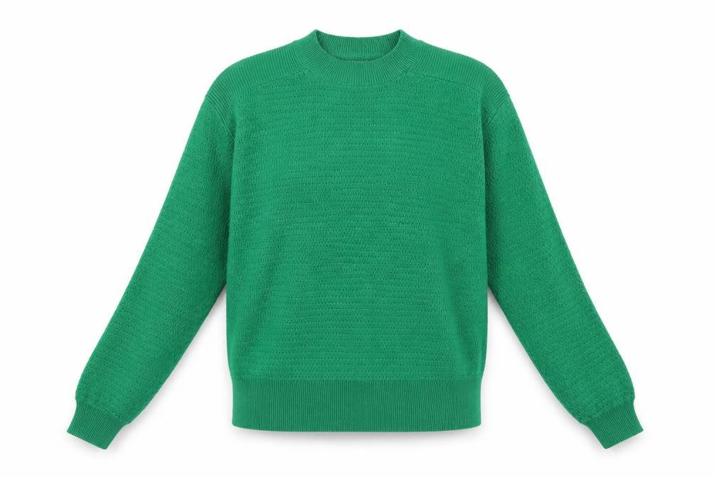Front view of Marks & Spencer Women’s Green S High Neck Textured Knit jumper