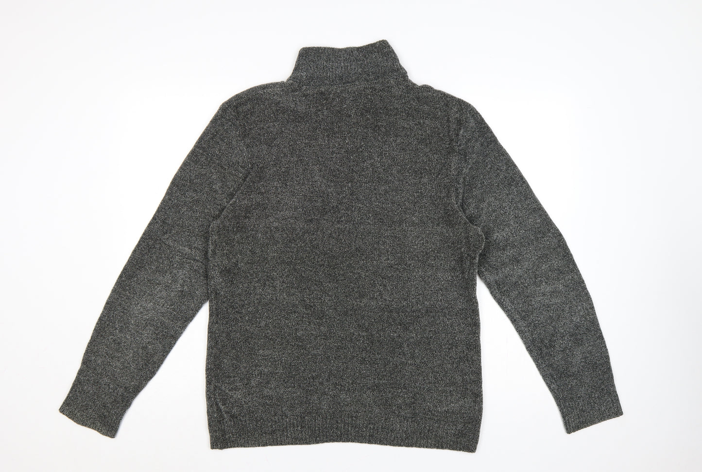 Next Men’s Grey M Half Zip High Neck Knit Pullover Jumper