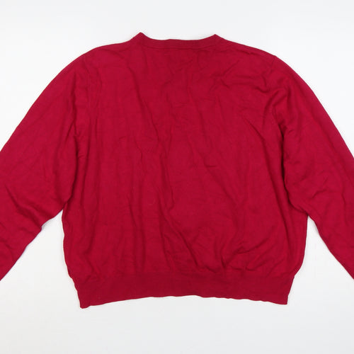 Marks & Spencer Women Red Size 22 Button Knit Cardigan Long Sleeve