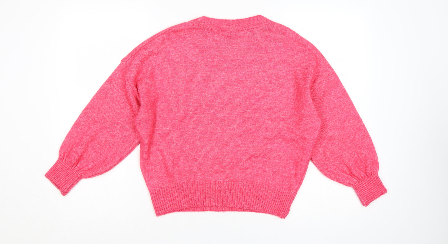 George Girls Pink 12-13 Years Believe Knit Pullover Jumper