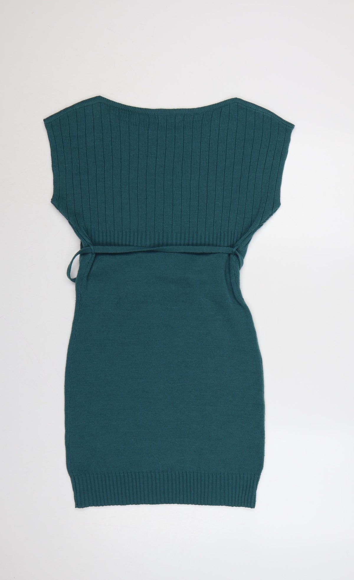 Terranova Women Green M Knit Belted Knee Length Jumper Dress