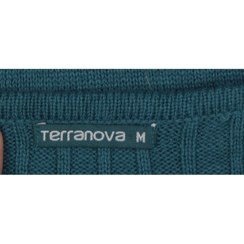 Terranova Women Green M Knit Belted Knee Length Jumper Dress