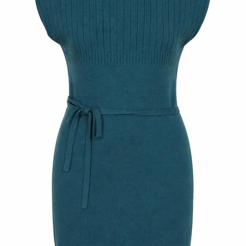 Terranova Women Green M Knit Belted Knee Length Jumper Dress