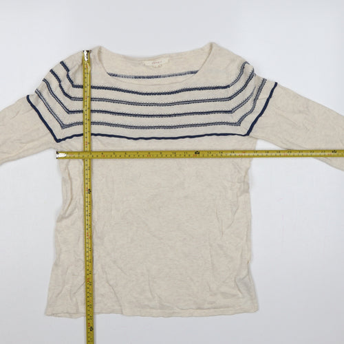 Esprit Women's Multicoloured M Striped Boat Neck Pullover Jumper