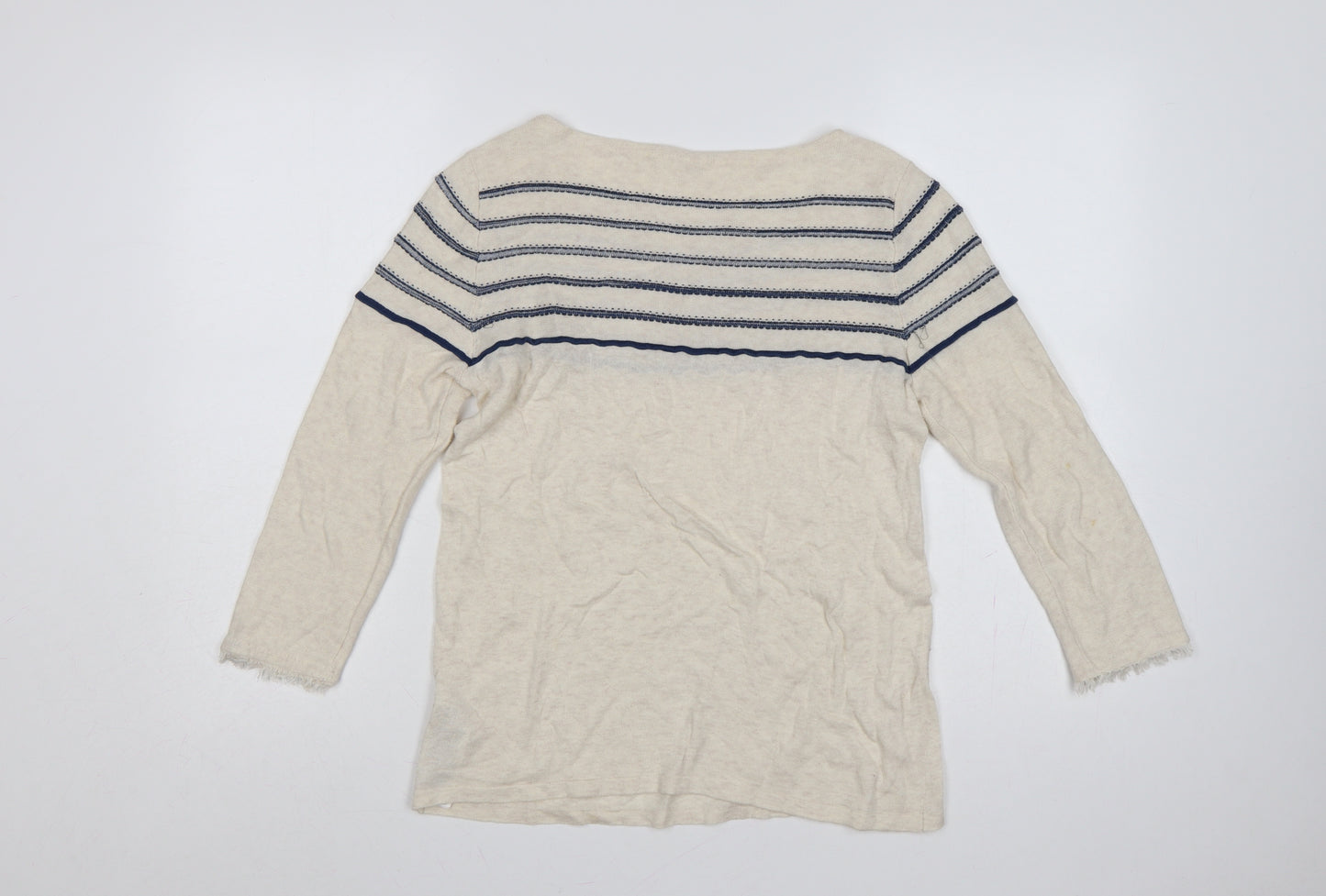 Esprit Women's Multicoloured M Striped Boat Neck Pullover Jumper