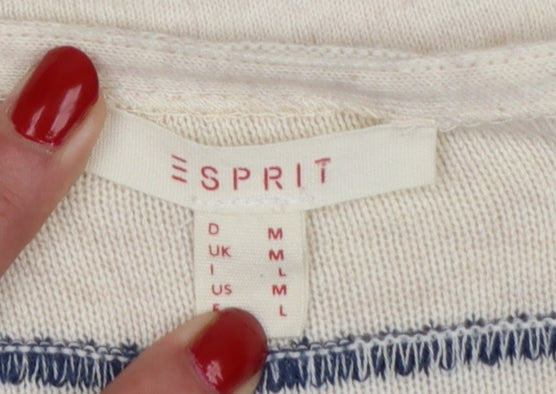Esprit Women's Multicoloured M Striped Boat Neck Pullover Jumper