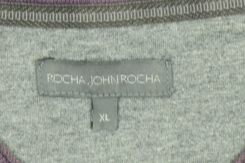 Rocha John Rocha Men’s Purple XL V-Neck Cotton Knit Pullover Jumper