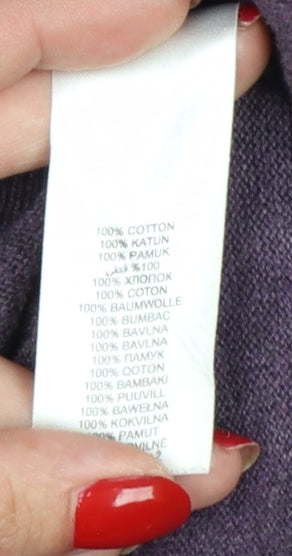 Rocha John Rocha Men’s Purple XL V-Neck Cotton Knit Pullover Jumper