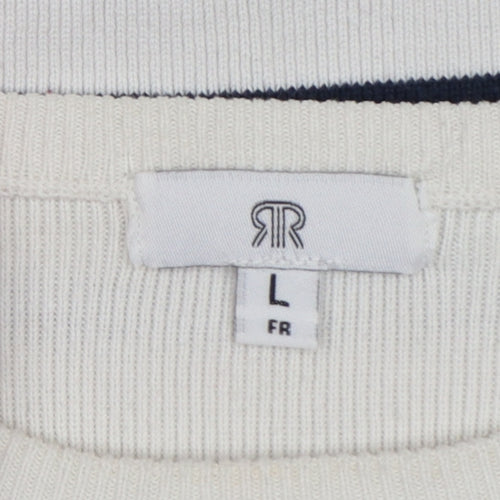 La Redoute Women’s Ivory Navy Stripe Button Shoulder Jumper UK 16