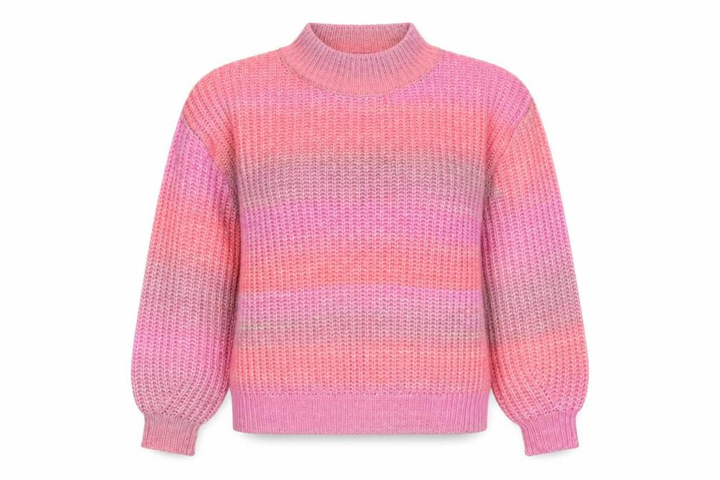 TU Women’s Pink Chunky Knit Mock Neck Balloon Sleeve Jumper UK 14