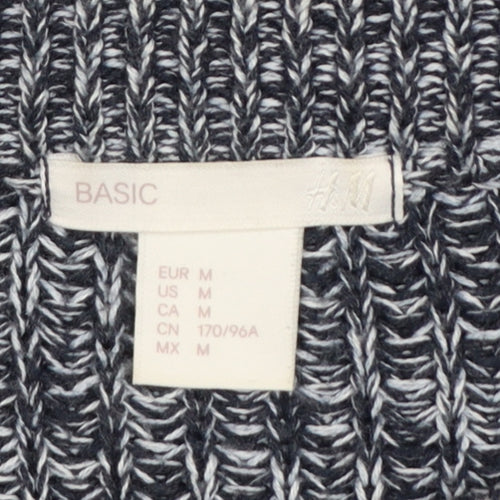 H&M Women Grey Marl Chunky Knit Crew Neck Pullover Jumper M