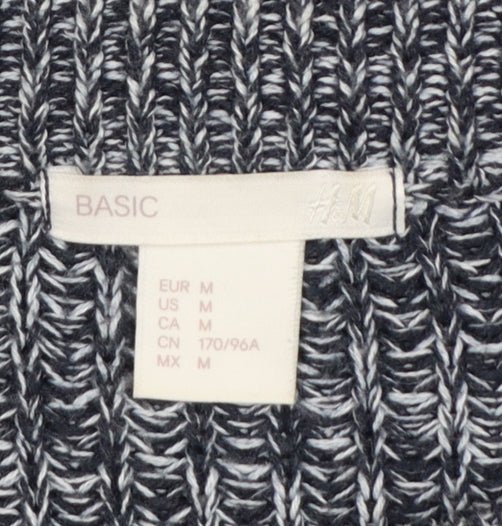 H&M Women Grey Marl Chunky Knit Crew Neck Pullover Jumper M