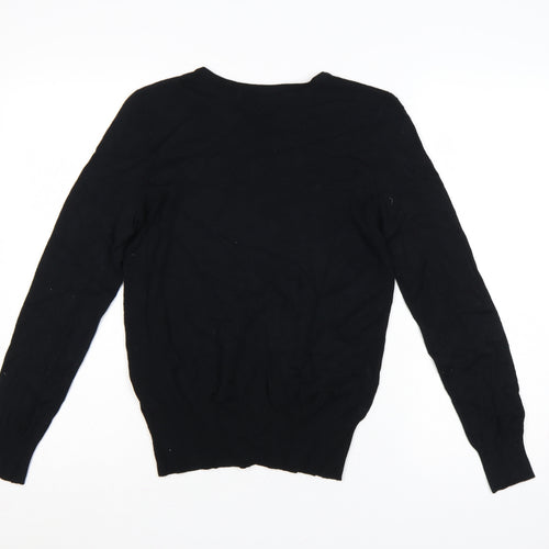 Marks & Spencer Women Black Size 10 Round Neck Button Cardigan
