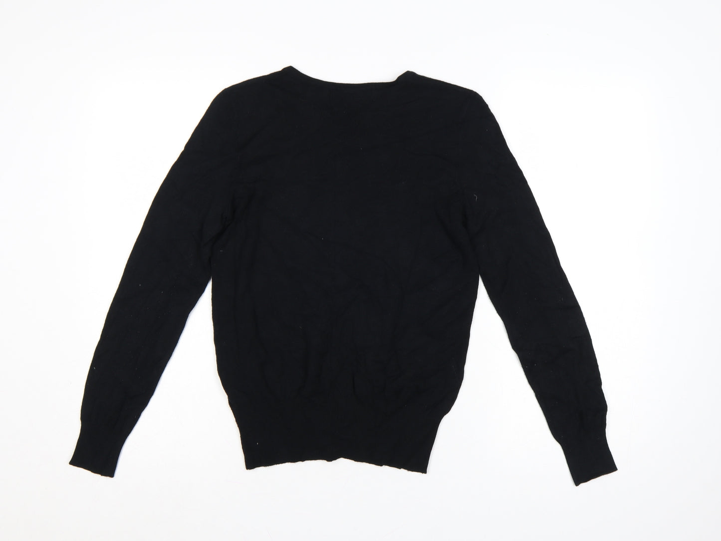 Marks & Spencer Women Black Size 10 Round Neck Button Cardigan