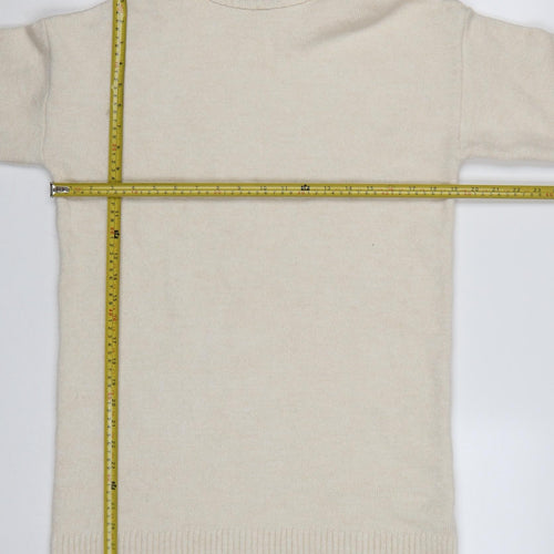 New Look Women Ivory S Roll Neck Longline Knit Tunic Jumper