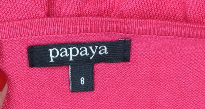 Papaya Women’s Pink Size 8 Open Ruffle Short Sleeve Cardigan