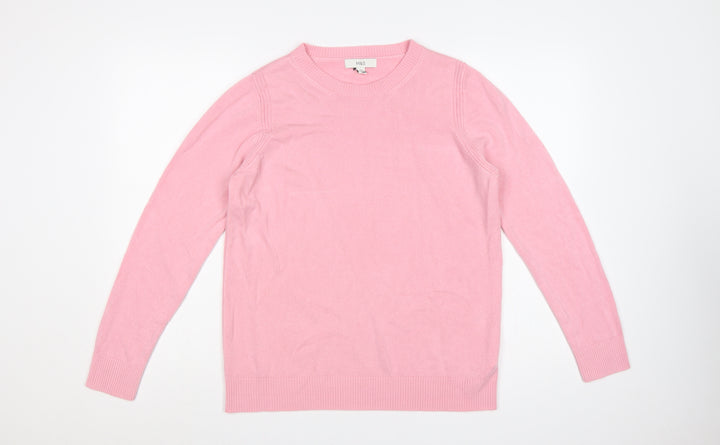Marks and Spencer Women Pink Size 12 Crew Neck Raglan Knit Jumper