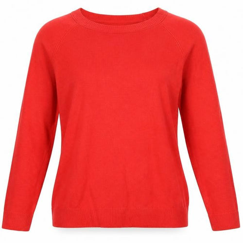 Tu Women Red UK 12 Crew Neck Raglan Sleeve Acrylic Knit Pullover Jumper