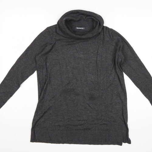 Bonmarché Women's Grey S Roll Neck Long Sleeve Tunic Jumper
