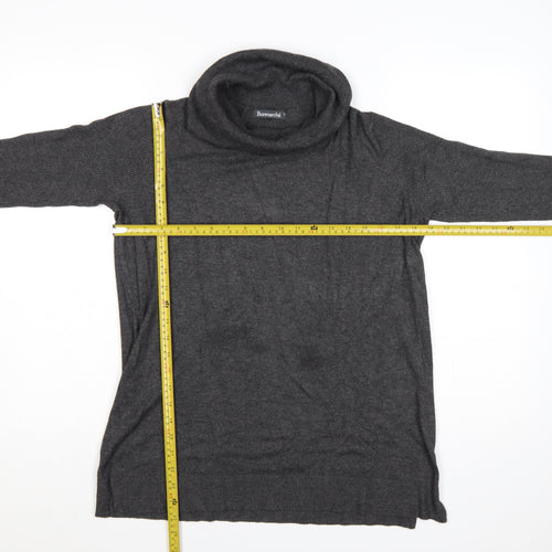 Bonmarché Women's Grey S Roll Neck Long Sleeve Tunic Jumper