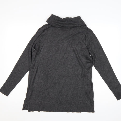 Bonmarché Women's Grey S Roll Neck Long Sleeve Tunic Jumper
