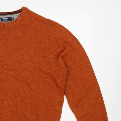 Maine New England Men’s Orange L Crew Neck Knit Pullover Jumper