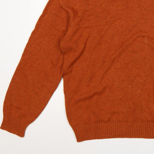 Maine New England Men’s Orange L Crew Neck Knit Pullover Jumper