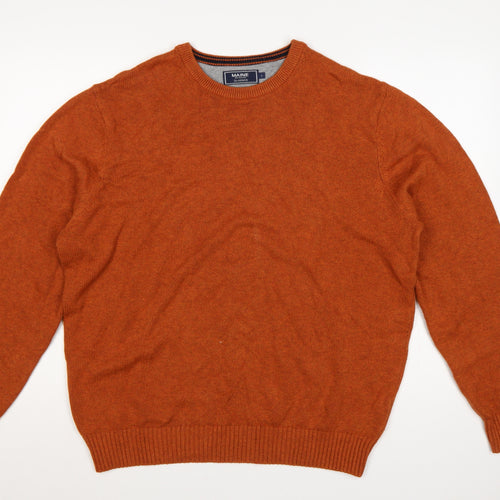 Maine New England Men’s Orange L Crew Neck Knit Pullover Jumper