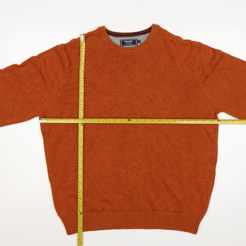 Maine New England Men’s Orange L Crew Neck Knit Pullover Jumper