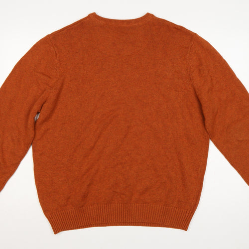 Maine New England Men’s Orange L Crew Neck Knit Pullover Jumper