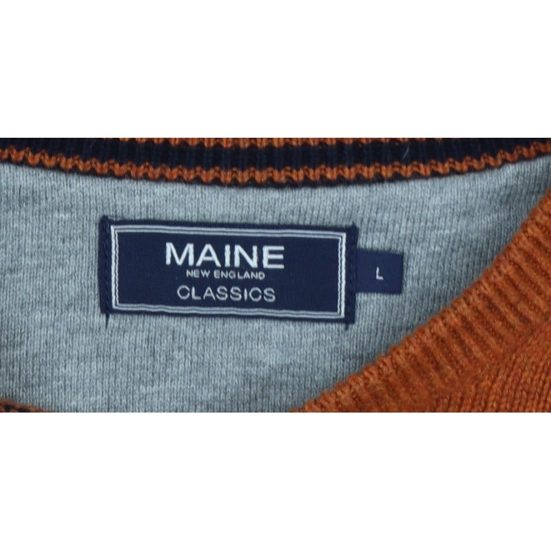 Maine New England Men’s Orange L Crew Neck Knit Pullover Jumper