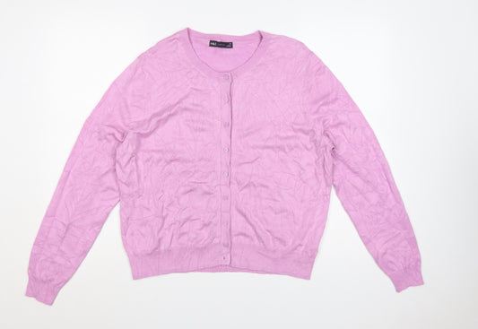 M&S Women’s Pink Size 20 Button Front Round Neck Knit Cardigan