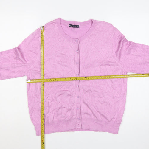 M&S Women’s Pink Size 20 Button Front Round Neck Knit Cardigan