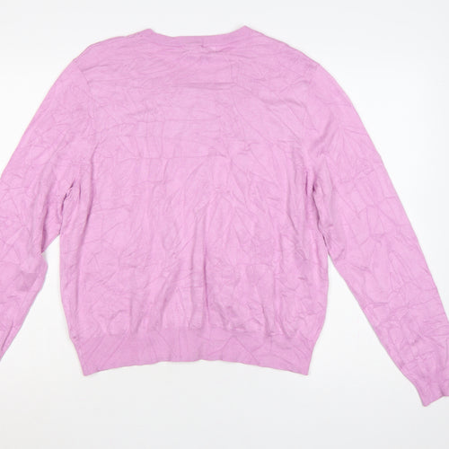 M&S Women’s Pink Size 20 Button Front Round Neck Knit Cardigan