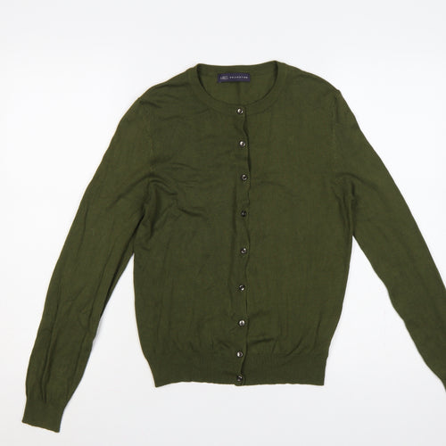 Marks & Spencer Women’s Green UK 12 Round Neck Button Cardigan