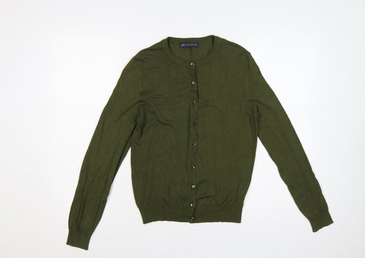 Marks & Spencer Women’s Green UK 12 Round Neck Button Cardigan