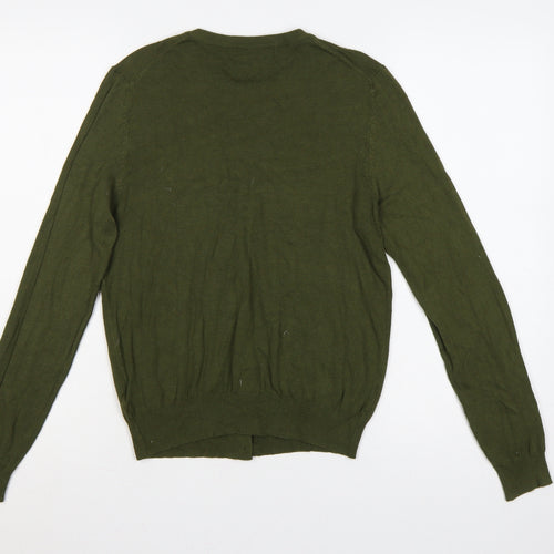 Marks & Spencer Women’s Green UK 12 Round Neck Button Cardigan