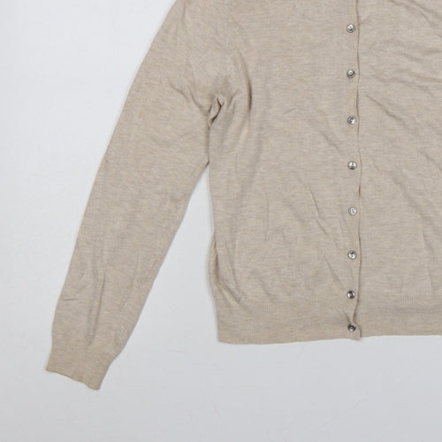 Marks and Spencer Women’s Beige Size 12 Button Knit Cardigan