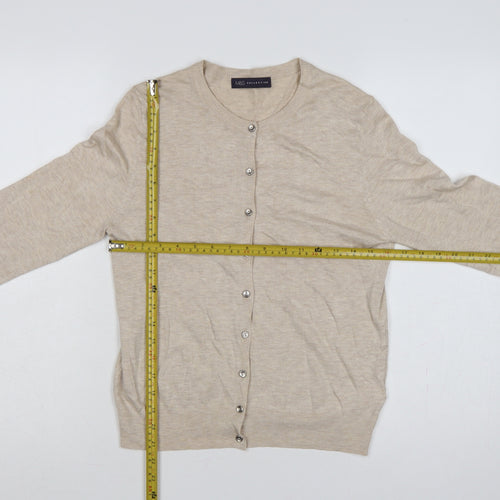 Marks and Spencer Women’s Beige Size 12 Button Knit Cardigan
