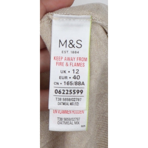 Marks and Spencer Women’s Beige Size 12 Button Knit Cardigan