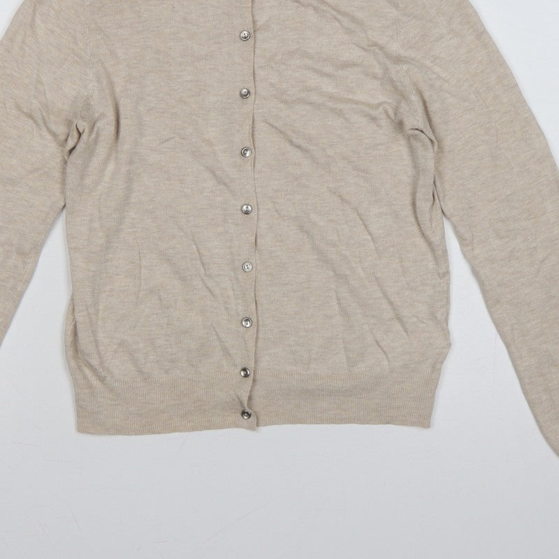 Marks and Spencer Women’s Beige Size 12 Button Knit Cardigan