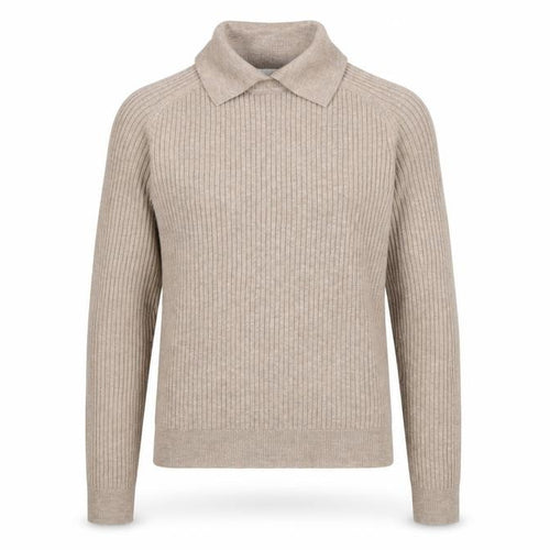 Marks and Spencer Women Beige S Ribbed Roll Neck Knit Jumper
