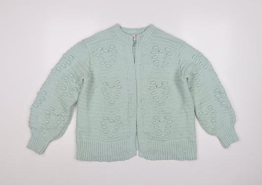 River Island Women Green Size S Chunky Knit Open Cardigan