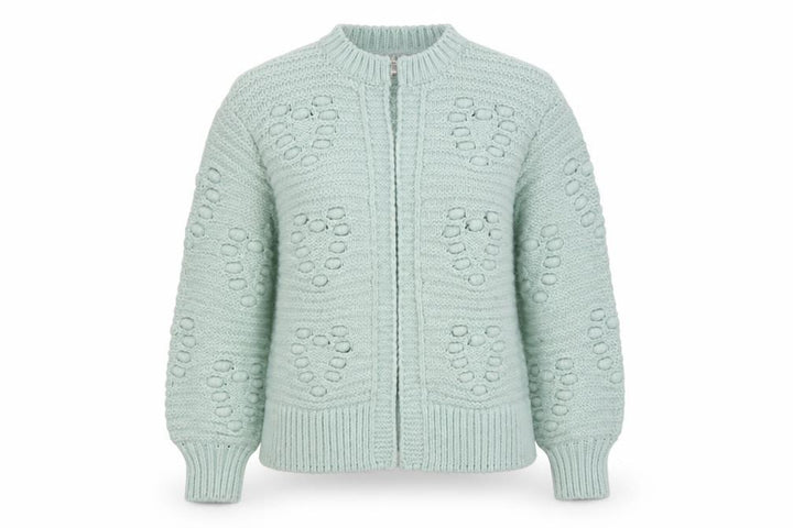 River Island Women Green Size S Chunky Knit Open Cardigan